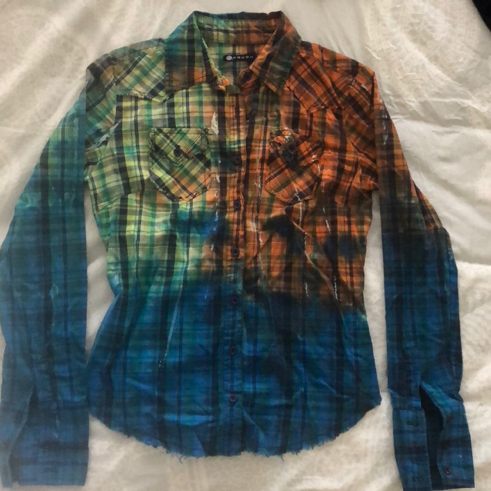 Ombré flannel button down